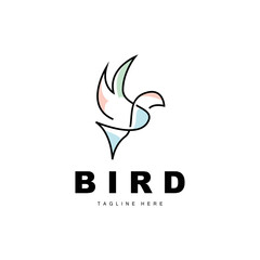 Fototapeta premium Bird Logo, Bird Wings Vector, Minimalist Design, For Product Branding, Template Icon Illustration