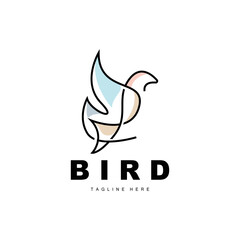 Bird Logo, Bird Wings Vector, Minimalist Design, For Product Branding, Template Icon Illustration