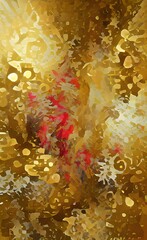 Bright golden and red abstract background. AI-generated digital illustration