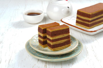 Lapis legit or spekkoek or Thousand Layer Cake, A traditional Indonesia’s Top Traditional Cake is...