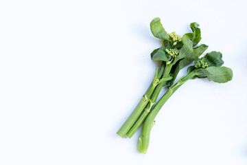 Obraz premium Chinese kale on white background.