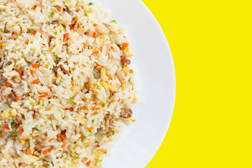 Crab fried rice on plate