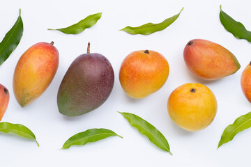 Tropical fruit, Mango  on white background.