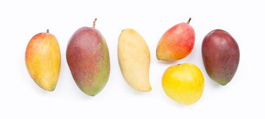 Tropical fruit, Mango on white background.