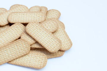 Biscuits on white background.