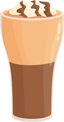 Cold cappuccino icon cartoon vector. Coffee drink. Cafe ice