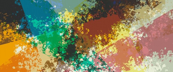 Rough vintage colors paint abstract banner background template.