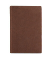 Closed old hardcover book isolated on white