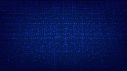 abstract line wave pattern on blue lighting. futuristic and technology background concept 