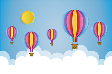 colorful hot air balloon cloud