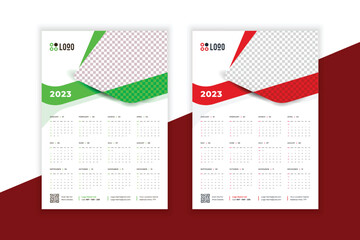 2023 wall Calendar new year vector illustration. The week starts on Monday. Annual calendar 2023 template. Planner 2023 year. English calendar template. corporate Wall calendar in a minimalist style.