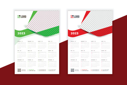 2023 wall Calendar new year vector illustration. The week starts on Monday. Annual calendar 2023 template. Planner 2023 year. English calendar template. corporate Wall calendar in a minimalist style.