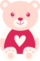 Valentine teddy bear illustration