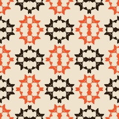 Bright seamless pattern with ethnic geometric ornament.