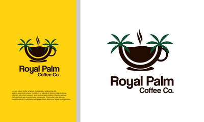 logo illustration vector graphic of palm tree cafe