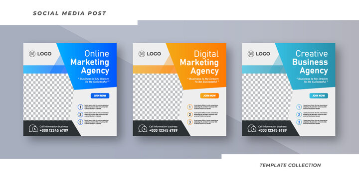 Digital marketing business banner for social media post template