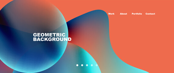 Flowing gradient colors and round elements and circles. Vector illustration for wallpaper, banner, background, leaflet, catalog, cover, flyer