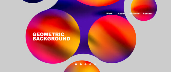 Flowing gradient colors and round elements and circles. Vector illustration for wallpaper, banner, background, leaflet, catalog, cover, flyer