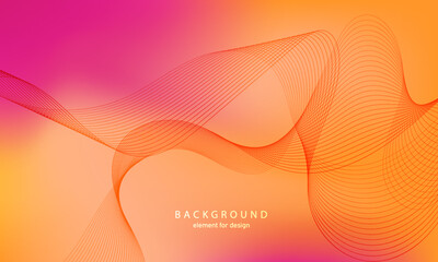 Abstract gradient background. Wave element for design. Digital frequency track equalizer. Stylized line art. Colorful shiny wave with lines created using blend tool. Curved wavy smooth stripe. Vector.