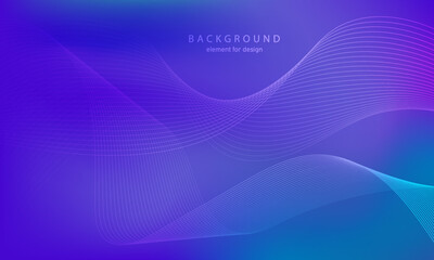 Abstract gradient background. Wave element for design. Digital frequency track equalizer. Stylized line art. Colorful shiny wave with lines created using blend tool. Curved wavy smooth stripe. Vector.