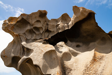 Remarkable Rocks in Flinders Chase National Park on Kangaroo Island, South Australia. Rocks covered...