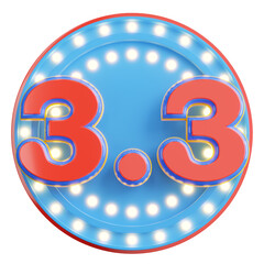 3d rendering 3.3 Flash sale banner with light bulb