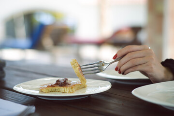 person eating lunch
