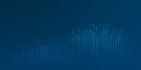 Bouncing particles and lines of Internet technology big data background