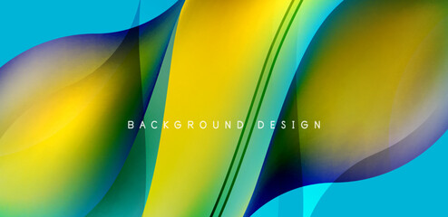 Abstract elegant flowing shapes background, fluid gradient colors. Template for covers, templates, flyers, placards, brochures, banners