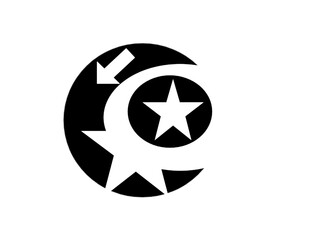 black and white star