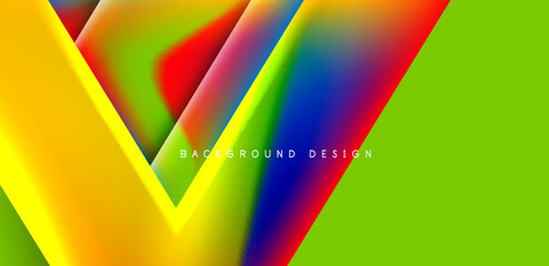 Abstract bakground with overlapping triangles and fluid gradients for covers, templates, flyers, placards, brochures, banners