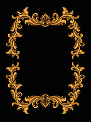 classic style frame vector design with fancy carved ornament