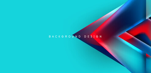 Futuristic triangle vector abstract background with colorful fluid gradients