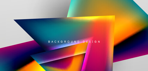 Futuristic triangle vector abstract background with colorful fluid gradients