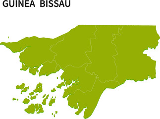 ギニアビサウ/GUINEA BISSAUの地域区分イラスト