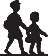 戒標識　学校　保育所　幼稚園　子供　シルエット