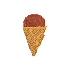 手描きのチョコアイスクリームのイラスト