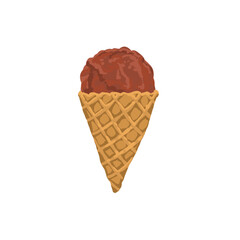 手描きのチョコアイスクリームのイラスト