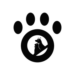 Pet cat and dog animal logo design . icon logo . silhouette logo 
