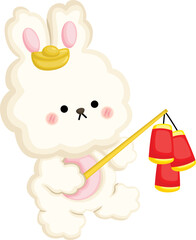 a vector of a rabbit with firecracker