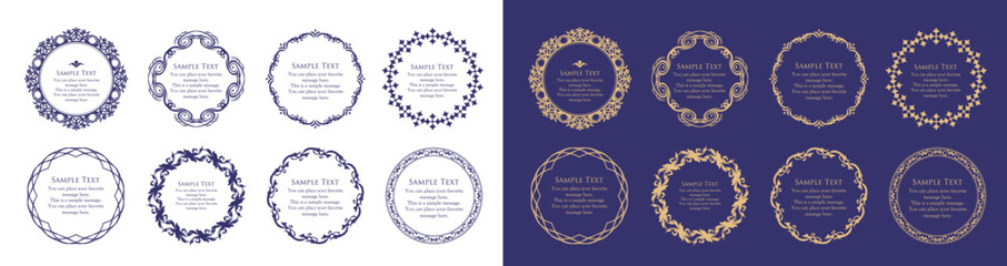 オシャレなフレーム。デザインテンプレート。ゴージャスな額のセット。