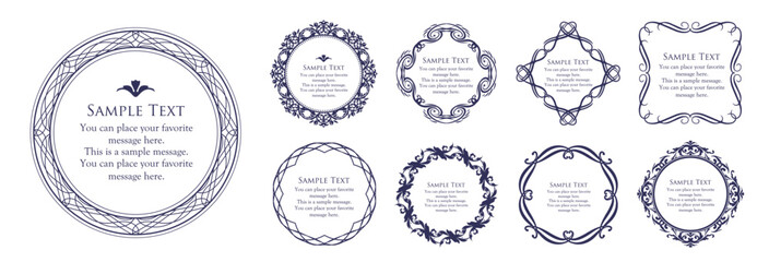 オシャレなフレーム。デザインテンプレート。ゴージャスな額のセット。
