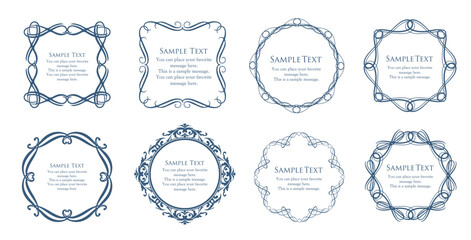 オシャレなフレーム。デザインテンプレート。ゴージャスな額のセット。