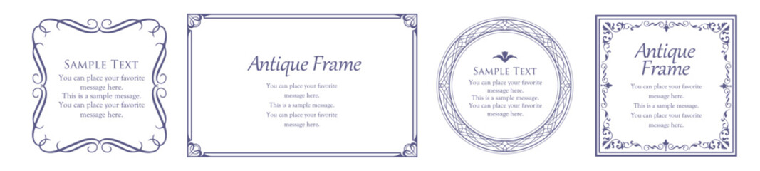 オシャレなフレーム。デザインテンプレート。ゴージャスな額のセット。