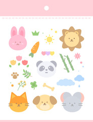 Easy-to-use hand drawing sticker illustration 
