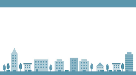 Obraz premium シンプルな都会の街並みの背景 白背景