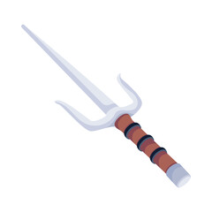 Naklejka premium A handy flat icon of kusarigama weapon