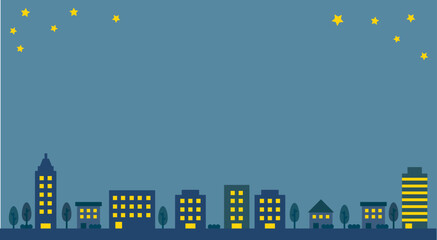 都会の夜の街並みの背景