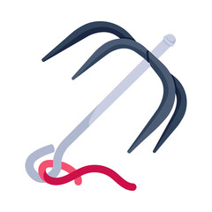 A handy flat icon of kusarigama weapon