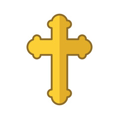 christian cross icon vector design template in white background